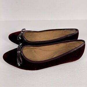 naturalizer Elegant Burgundy Velvet Flats 8.5